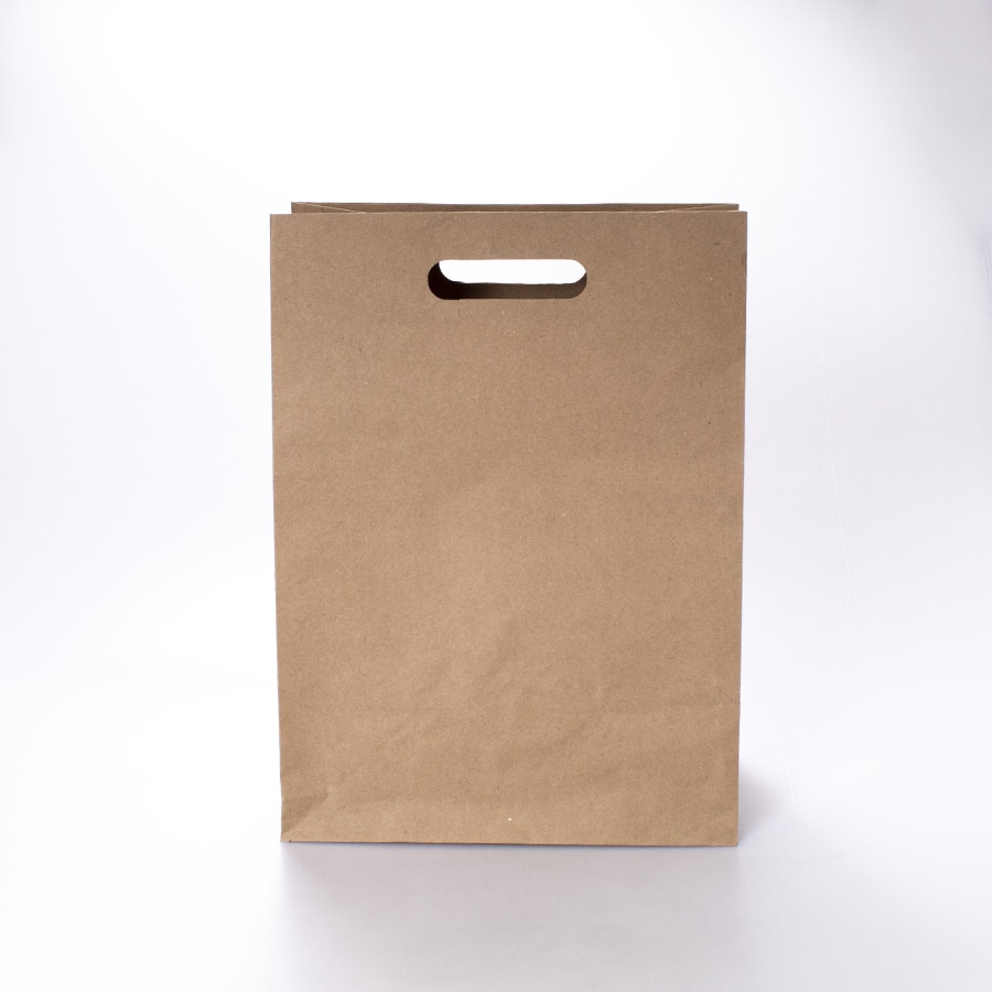 Bolsa con Asa Kraft Grande Troquelada 12 Pz