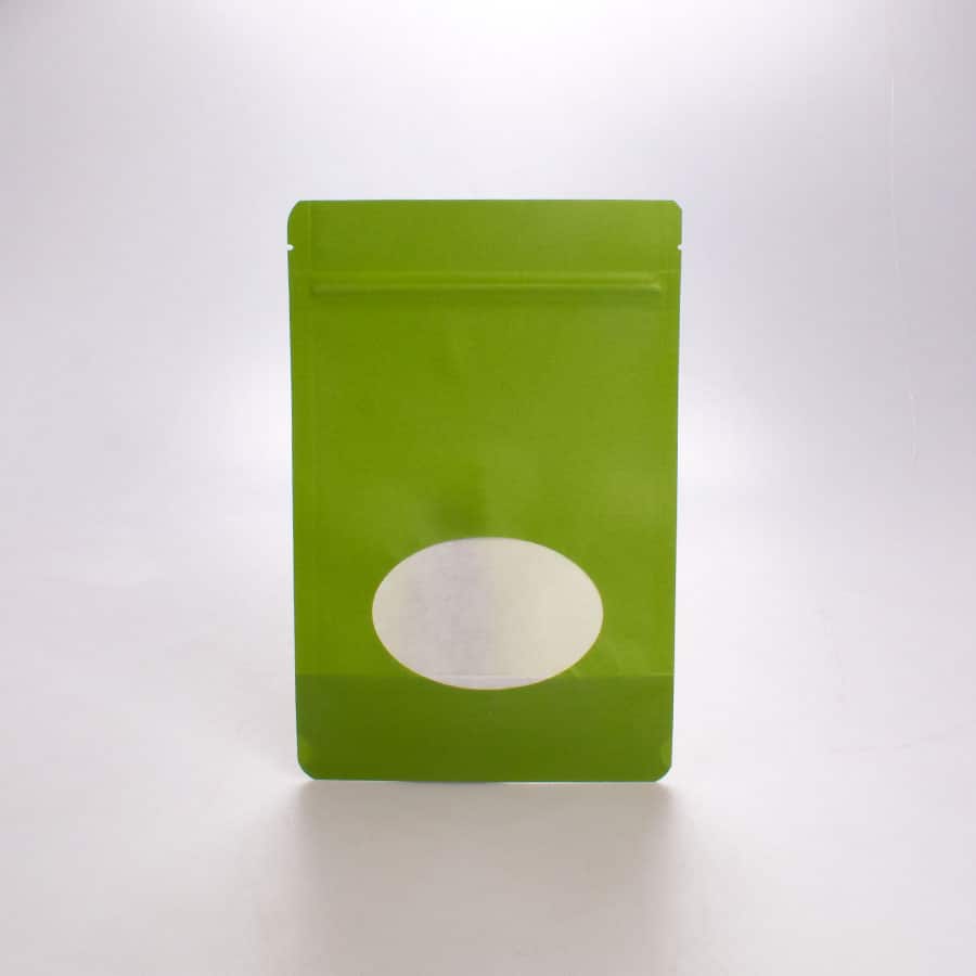 Bolsa de Papel Verde C/Ventana 15.2x23x8 Cm