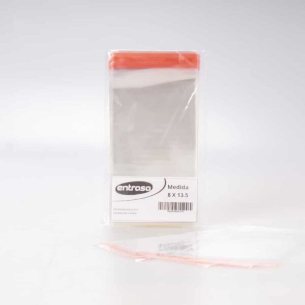 Bolsa de Celofán 8x13.5+3 Cm Adhesiva 100 Pz - Image 2