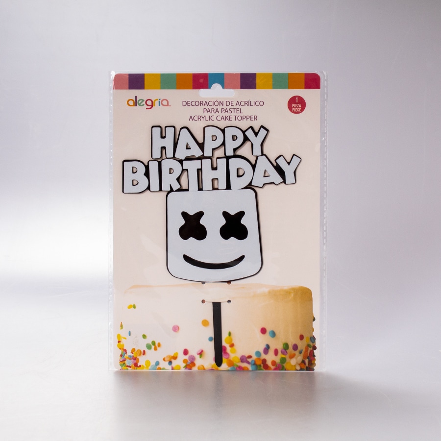 Letrero Acrilico Happy Birthday Marshmello