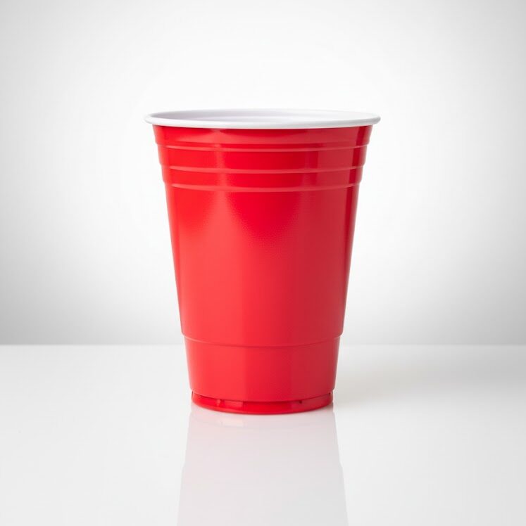 Vaso Plástico EU Bicolor Rojo #16 Reyma