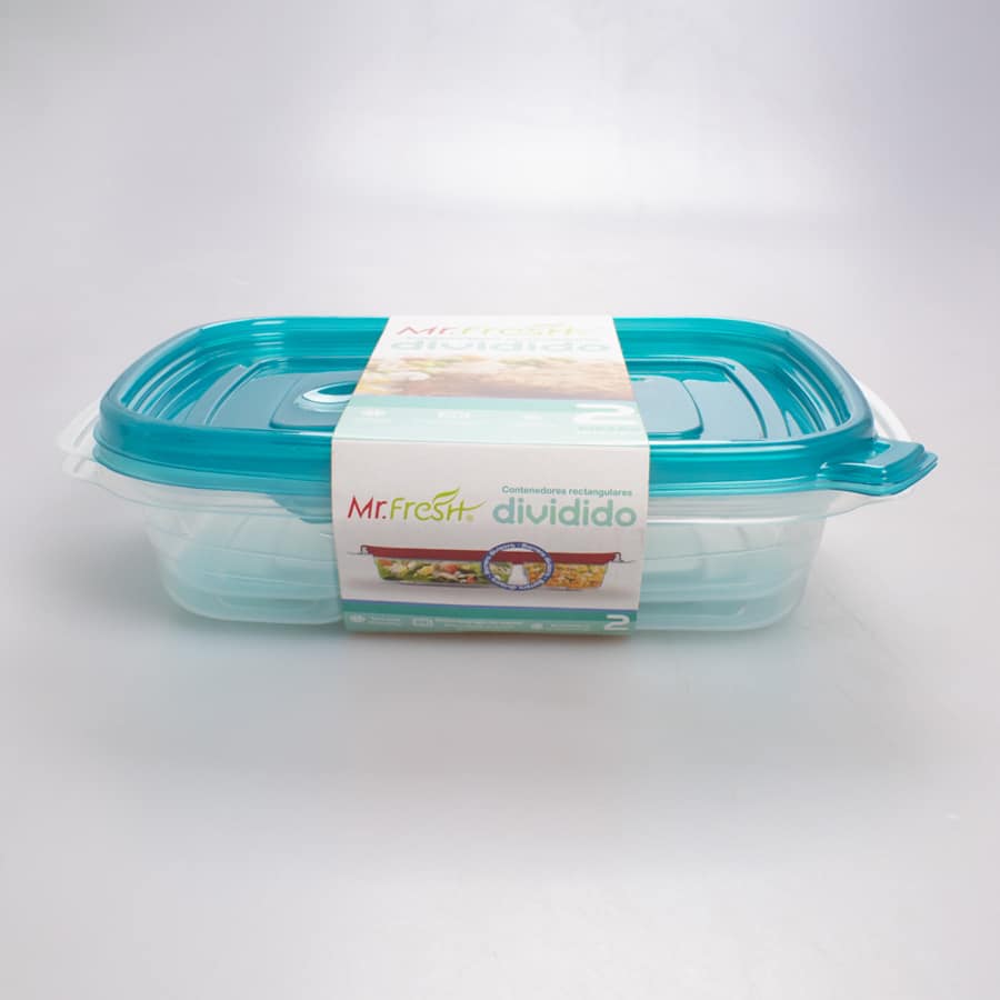 Contenedor de 2 Div Plástico 2 Pz