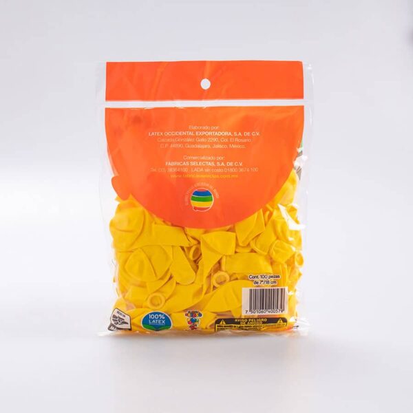 Globo Amarillo #7 Payaso 100 Pz - Image 2