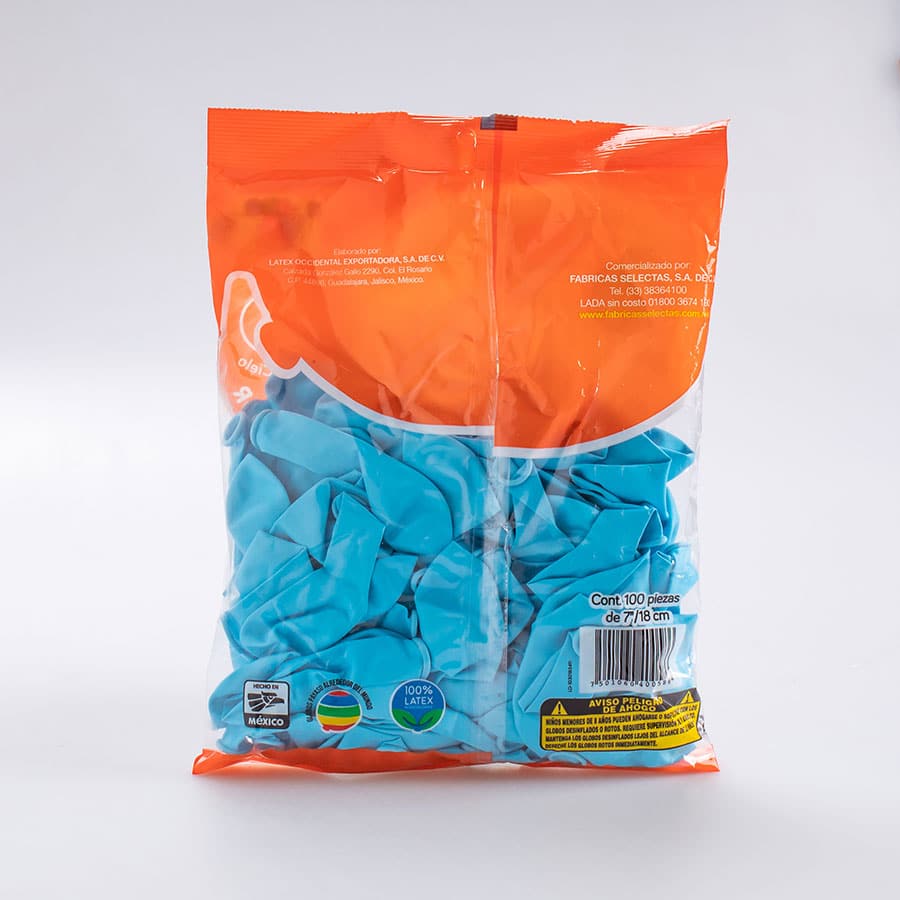 Globo Azul Cielo #7 Payaso 100 Pz - Image 2