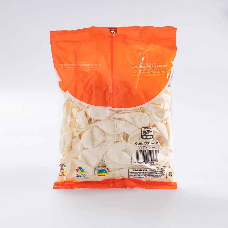 Globo Blanco #7 Payaso 100 Pz - Image 2