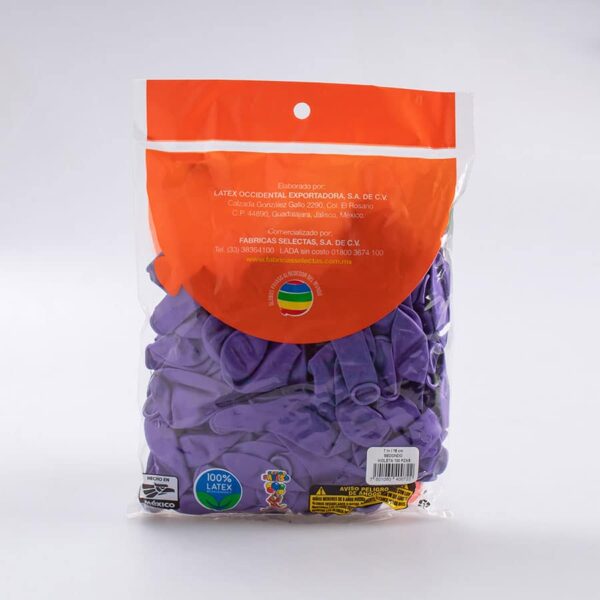 Globo Violeta #7 Payaso 100 Pz - Image 2