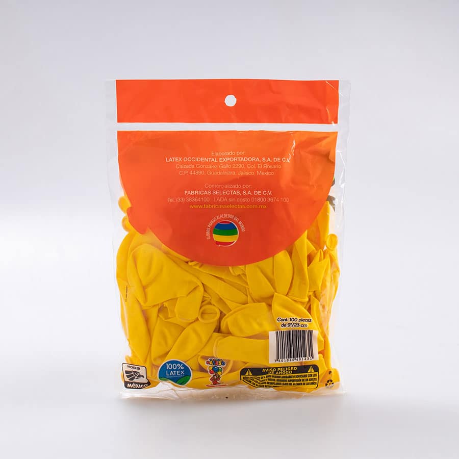 Globo Amarillo #9 Payaso 100 Pz - Image 2