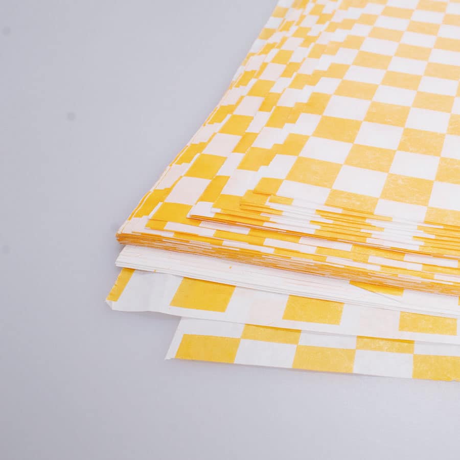 Papel Encerado Amarillo a Cuadros Grado Alimenticio 100 Pz - Image 2