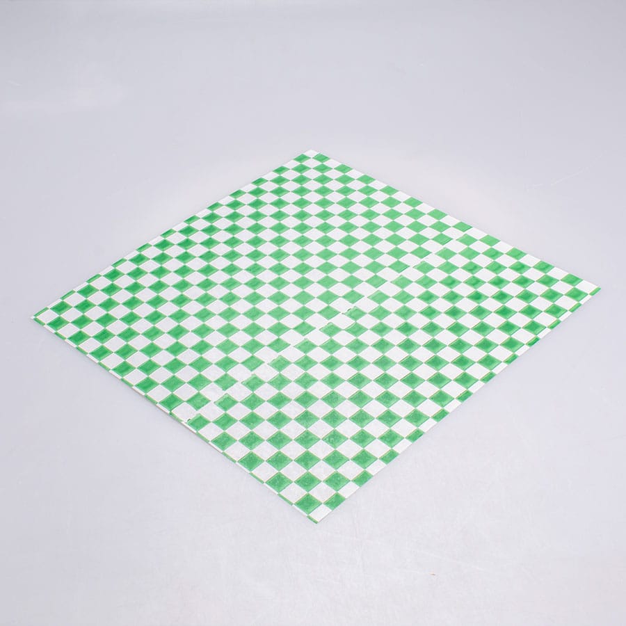 Papel Encerado Verde a Cuadros Grado Alimenticio 100 Pz